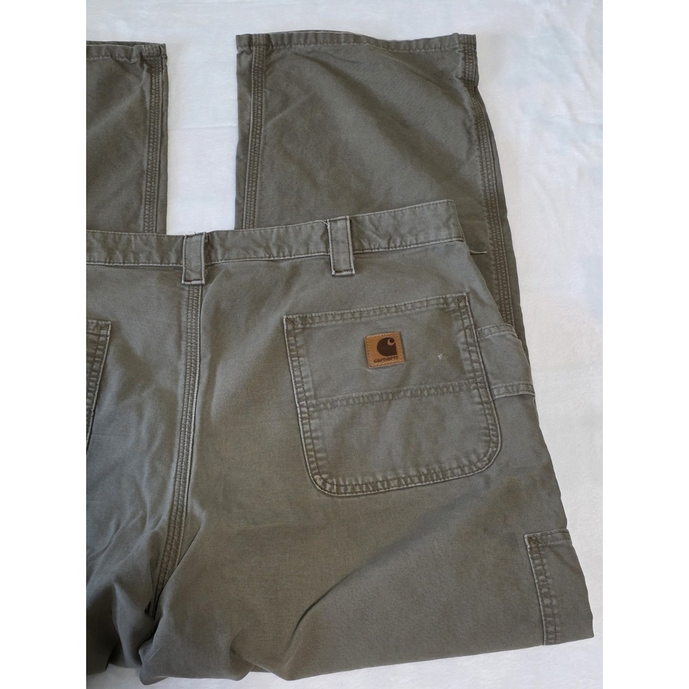 Carhartt Mens 40x30 brown loose original fit carpenter work pants
